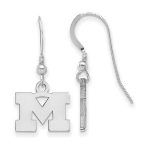 Sterling Silver Michigan (Univ of) XS (Tiny) Dangle Earrings